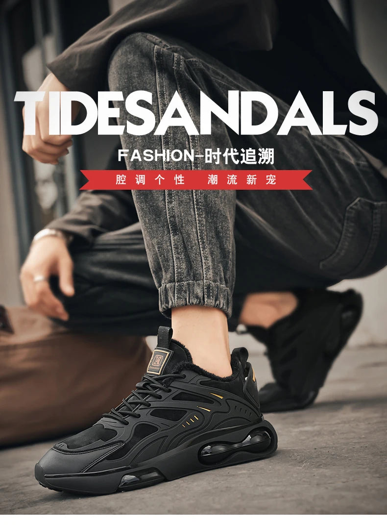Couples casual sports shoes autumn winter warm plush cotton shoes Men Women fashion outdoor soft sole light racing running shoes Pi-Mart