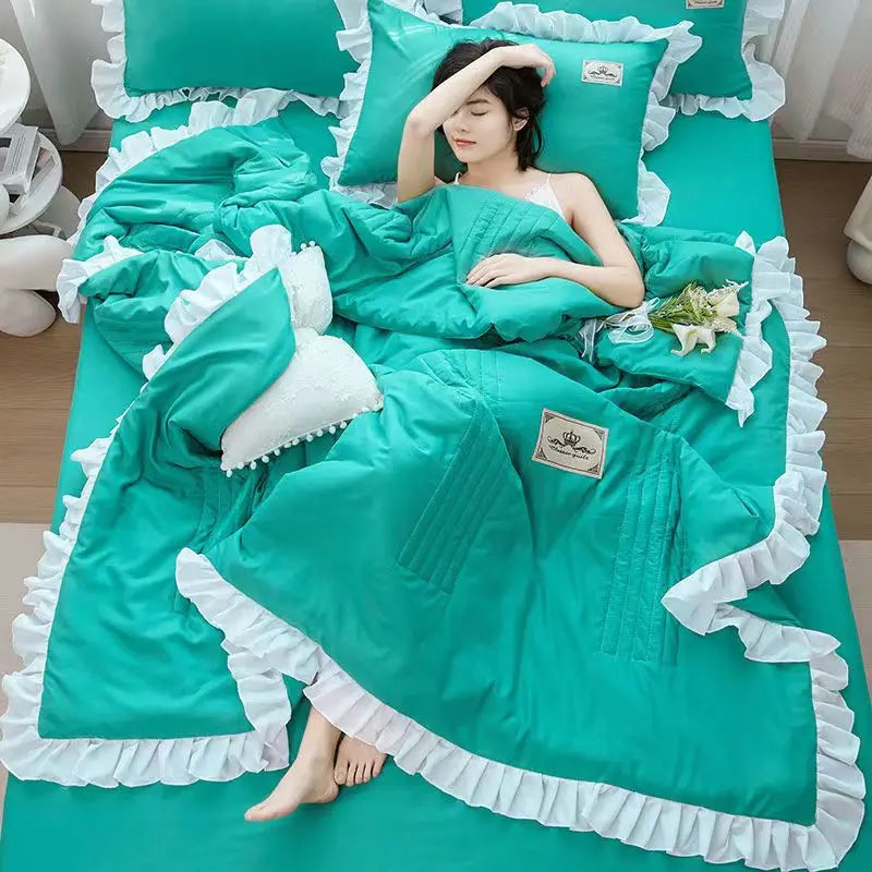 Summer Quilted Blanket Comforter Duvet Cover for Single Double Bed Air Condition Quilt Student Car Kids Adult Bed Cover Bedding Pi-Mart
