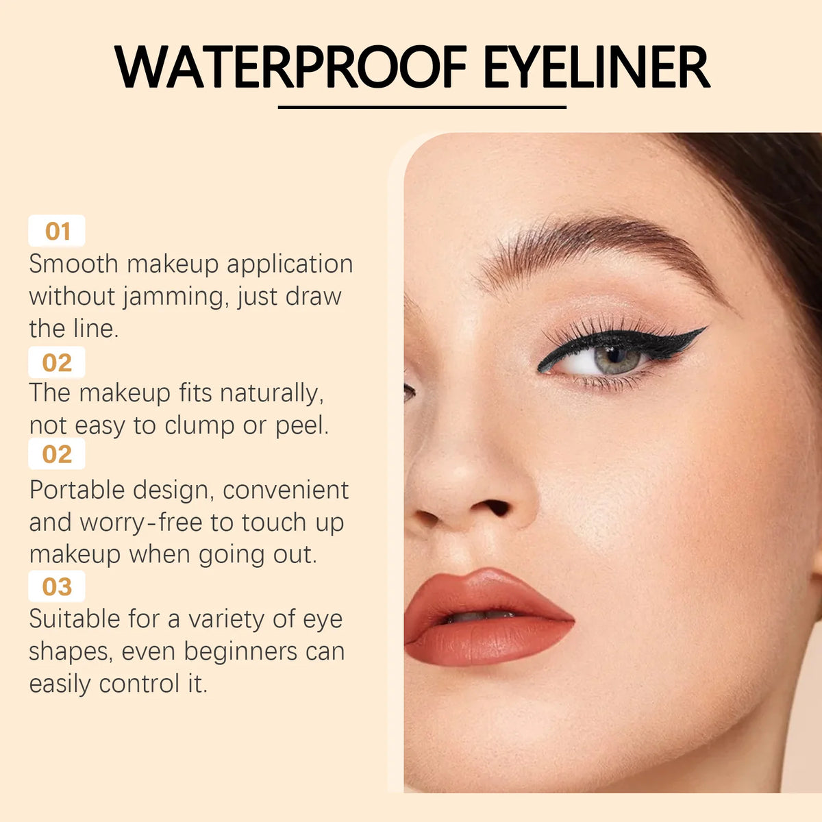 Zephoco Brown Eyeliner Pencil Waterproof Sweatproof Long Lasting Easy to Color Smooth Soft Gel Eyeliner Pencil Eye Makeup Set Pi-Mart