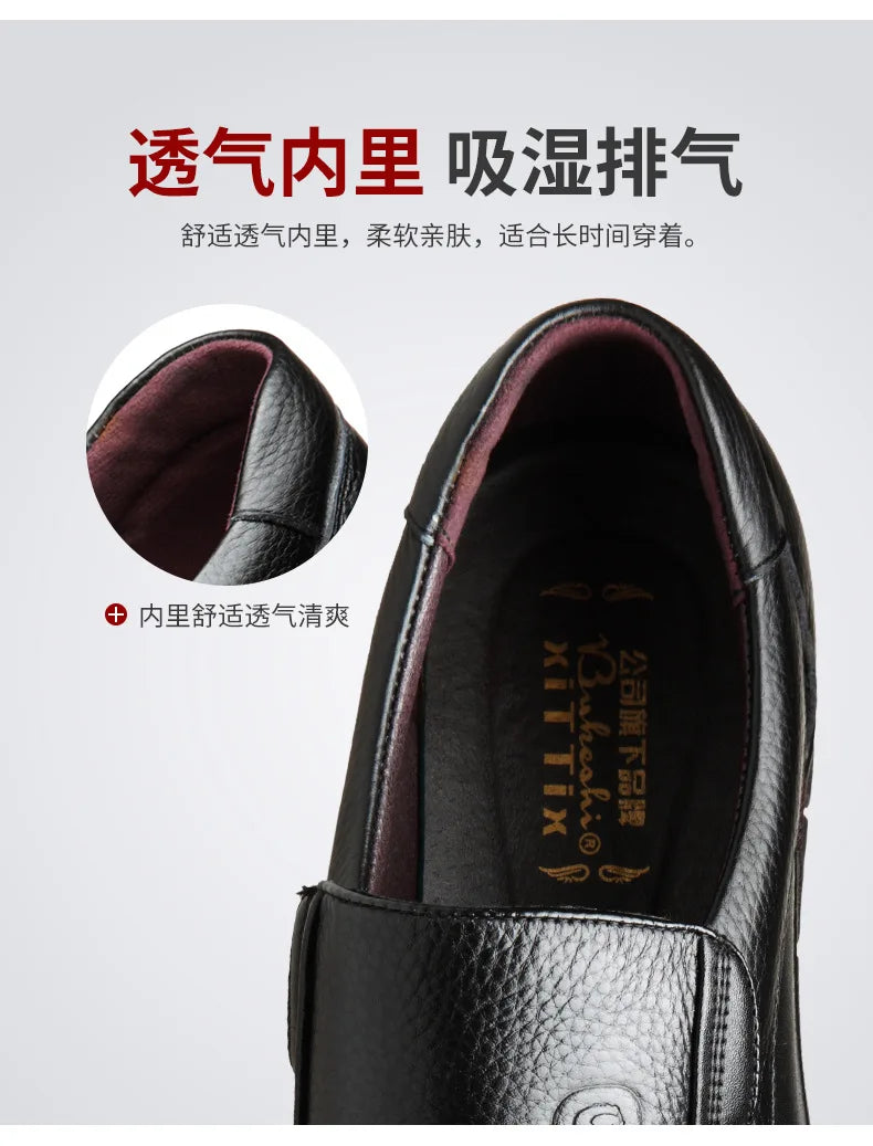 Summer New Men Leather Shoes soft soled Casual Flat Shoes Outdoor Walking shoes Comfort fashion soft leather shoes Loafers Pi-Mart