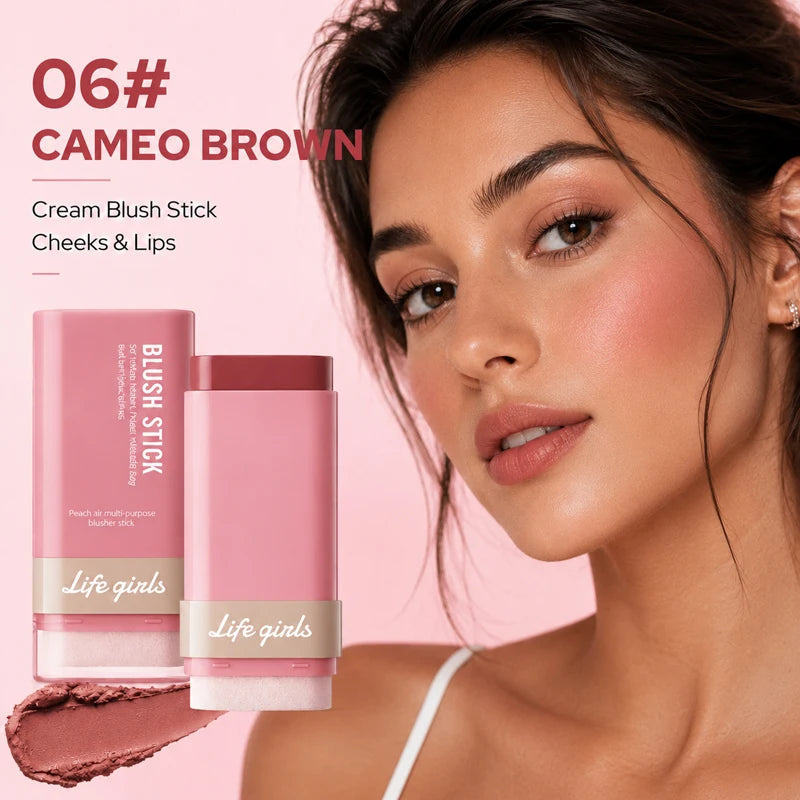 3-in-1 Cream Blush Stick Cheeks Lips Eyes, Long Lasting Waterproof Blendable Dewy Glow Makeup Stick for All Skin Tones Pi-Mart
