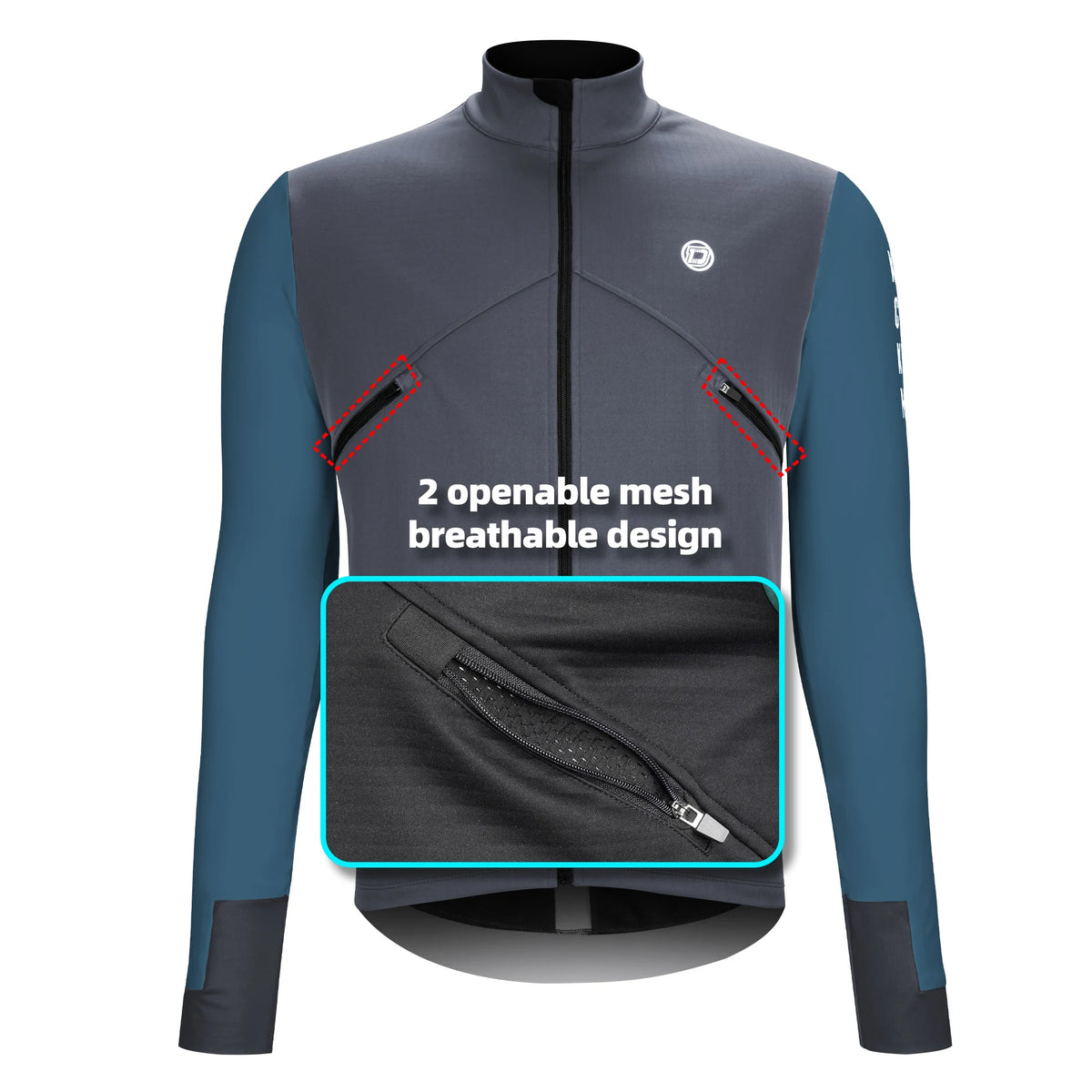 DAREVIE Cycling Men's Jacket Windproof Fleece Pro Cycling Jackets Long Sleeve Warm Soft Brushed Pro Breathable Bicycle Clothing Pi-Mart