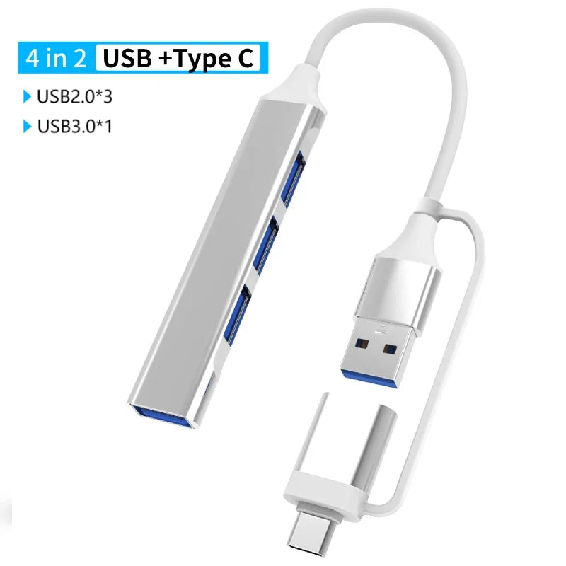 USB 3.0 Type C Adapter Docking Ststion USB 2.0 Port TF SD Card Reader Audio Output Multi-hub Splitter  for Macbook Pro Computer Pi-Mart