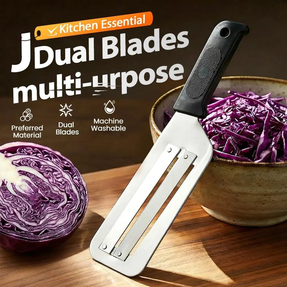 Stainless Steel Cabbage Shredder Slicer with Dual Blades, Handheld Vegetable Shredding Tool for  Salad Making Kitchen Pi-Mart