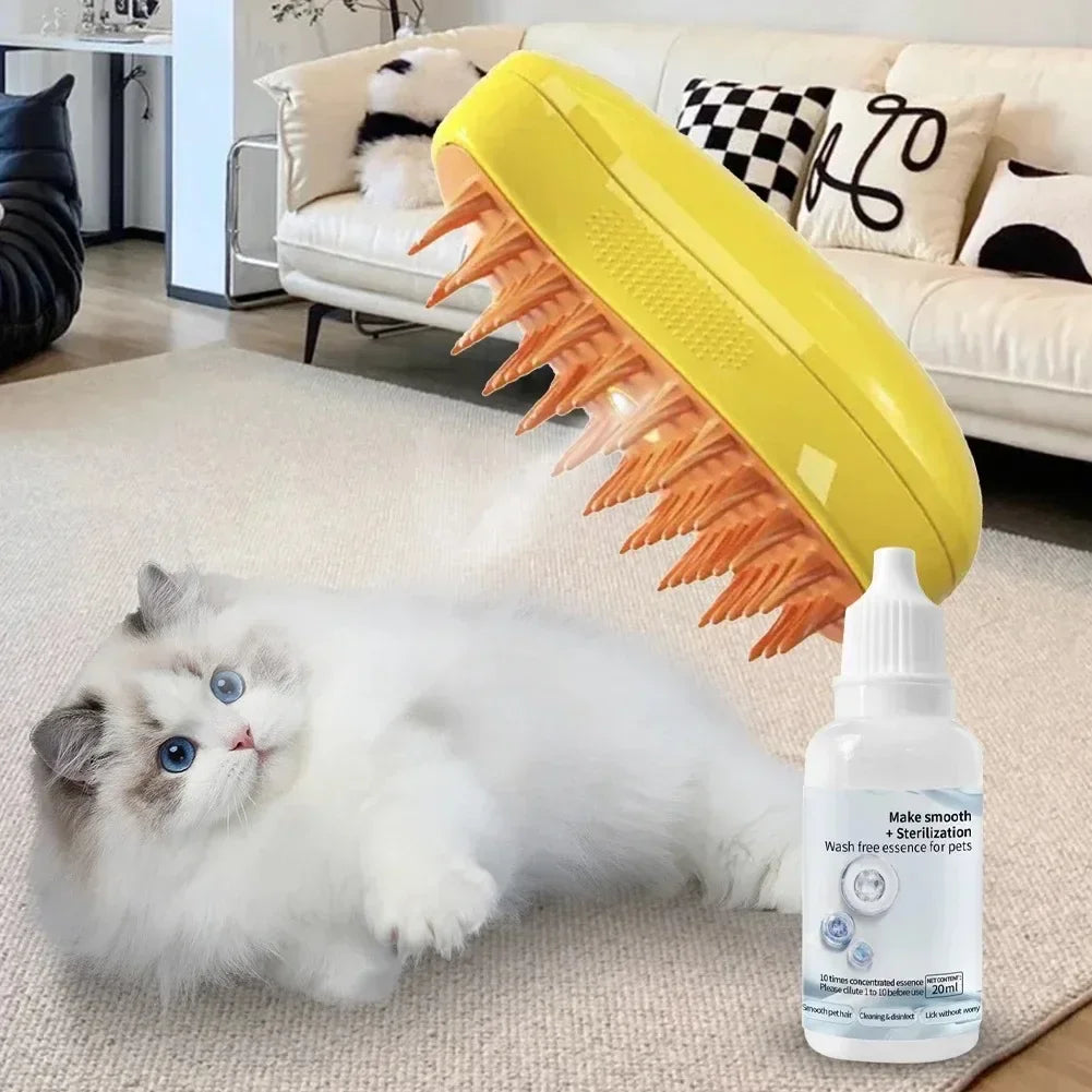 Dog Cat Steamy Brush Steam Brush Electric Sprayer for Massage Pet Grooming Tool Shedding 3 in 1 Electric Sprays Massage Combs Pi-Mart