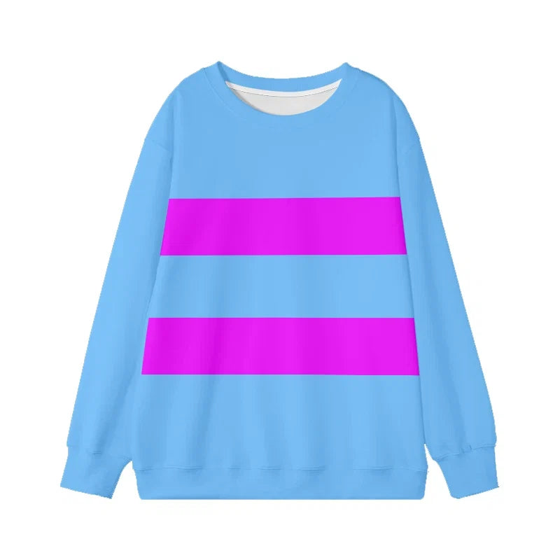 Undertale Frisk Crewneck SWEATSHIRT Game SameStyle Cartoon Retro Casual Streetwear Long Sleeve  Pop for Autumn/Winter  tops LadyShow.Store