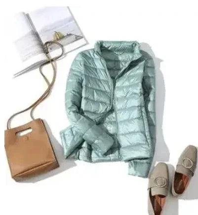 8XL Cheap Ultra Light Down Winter Warm Hooded Feather Puffer Jacket For Girl Short Spring Autumn Coat Female Women Big Size Duck LadyShow.Store