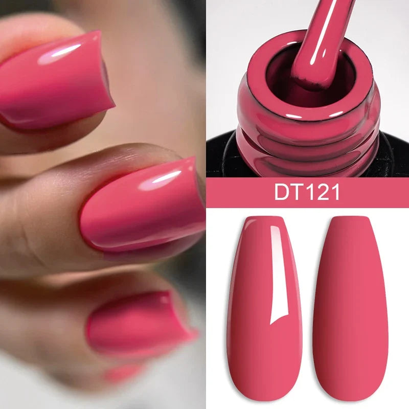 MEET ACROSS 7ml Wine Red Gel Nail Polish Long-Lasting French Style Gel Nail Supplies For Manicure DIY Design Nail Art Varnish Tri Light Beauty