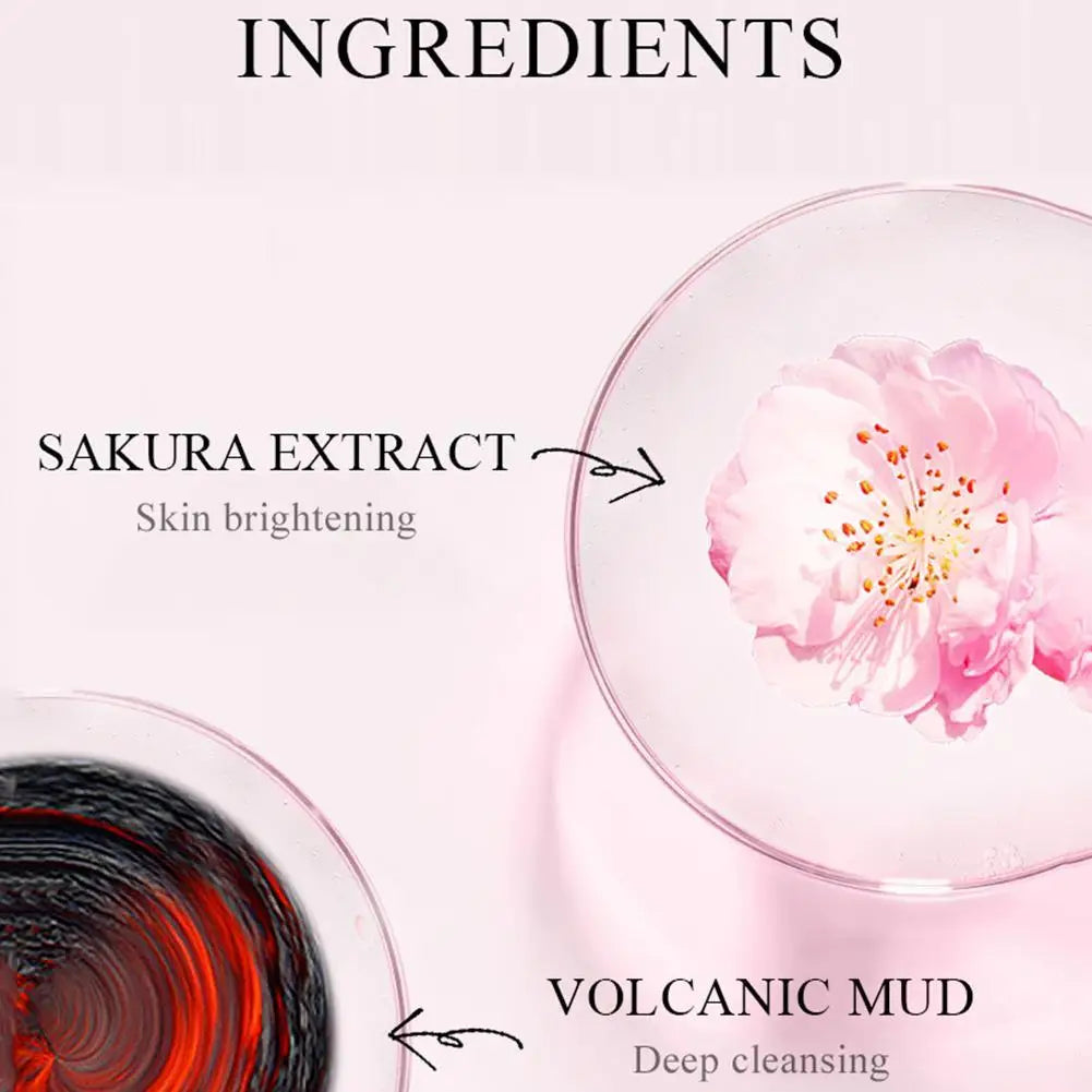12pcs Sakura Mud Mask Brightening Hydrating Face Mask Luminous Skin Clean Facial Cleansing Clay Hydrating Anti Wrinkle Skincare Pi-Mart