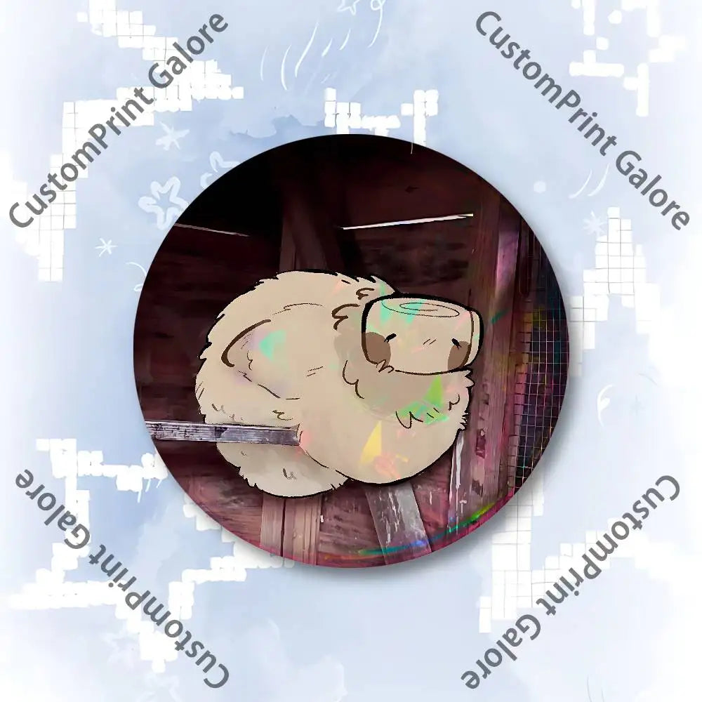 Cute Funny S-Shelly W-Wold Customizable Badge Tinplate Brooch Laser Film Lapel Pin for Decoration Party Small Gifts Pi-Mart