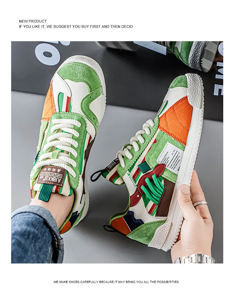 Large Size Men's White Sneakers Autumn Comfortable Non Slip Running Shoes Luxury Soft Sole Fashion Lace Up Outdoor Casual Shoes Pi-Mart