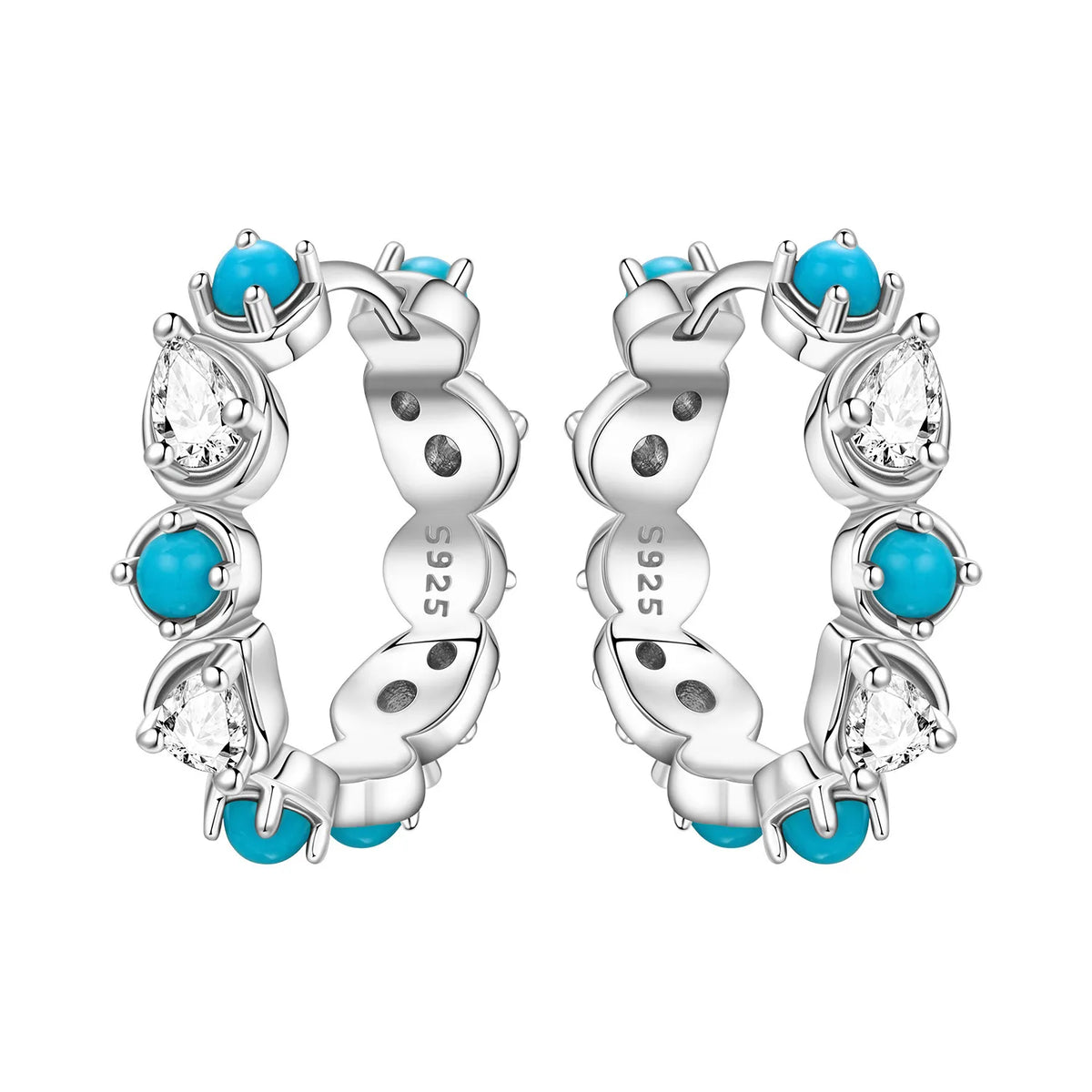PANPOKI S925 Sterling Silver Purple Zircon Series Earrings Hoop Earrings For Women Jewelry Original Party Trendy Gifts Pi-Mart