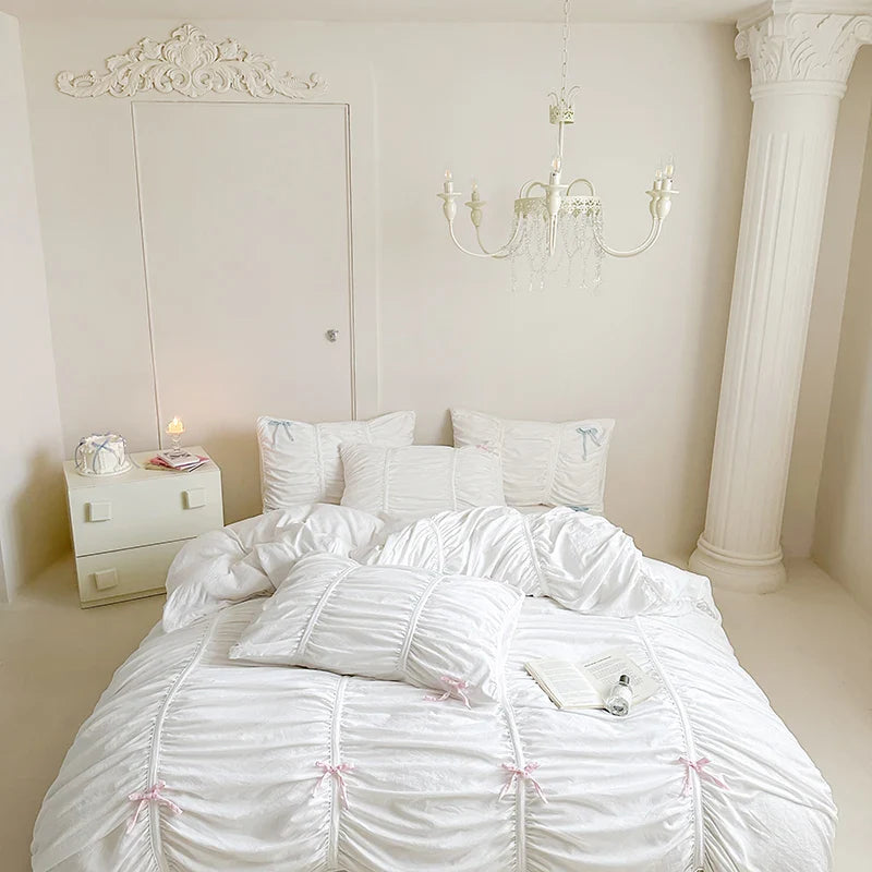 Bonenjoy Bedding Set Simple Style Bedclothes Skin-friendly Bedsheet Set Single/Queen/King Size Bed Linen Set juegos de sábanas LadyShow.Store