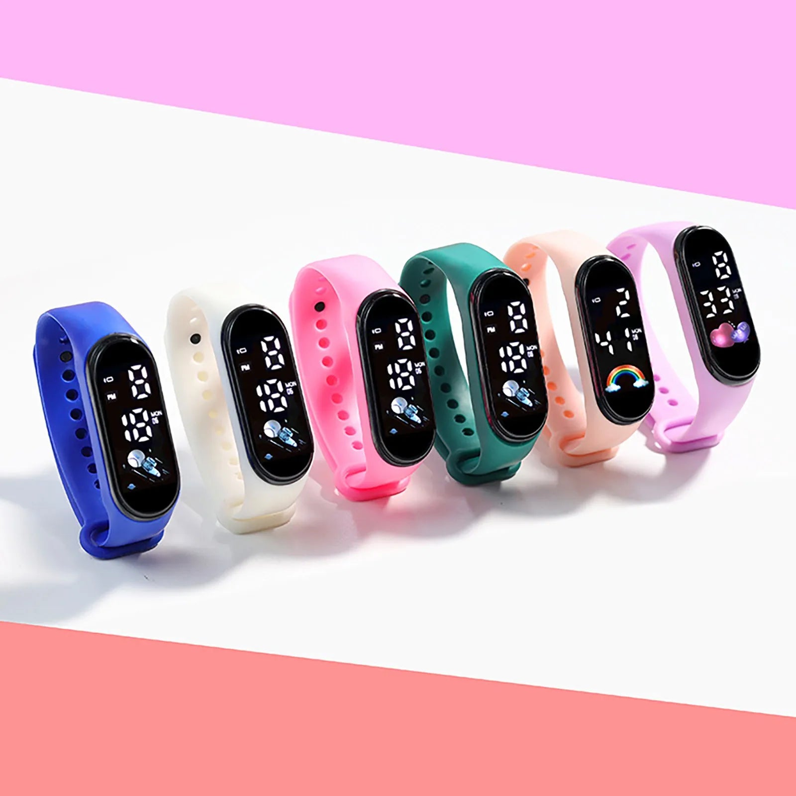 Kawaii Smart Watch For Kids Fashion Outdoor Waterproof Sports Kids' Watches Boy Girls Digital Watches Silicone montre enfant LadyShow.Store
