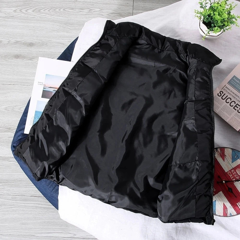 White Vest Jacket Men Slim Fit Stand Collar Sleeveless Puffer Jackets Spring Autumn Casual Waistcoat Men Warm Coat 2023 Trends Pi-Mart
