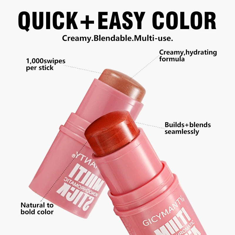 GICYMANTY Multi-Use Blush Stick  Contouring  Highlighting Cream Blush Stick  Finely Contouring Stick Pi-Mart