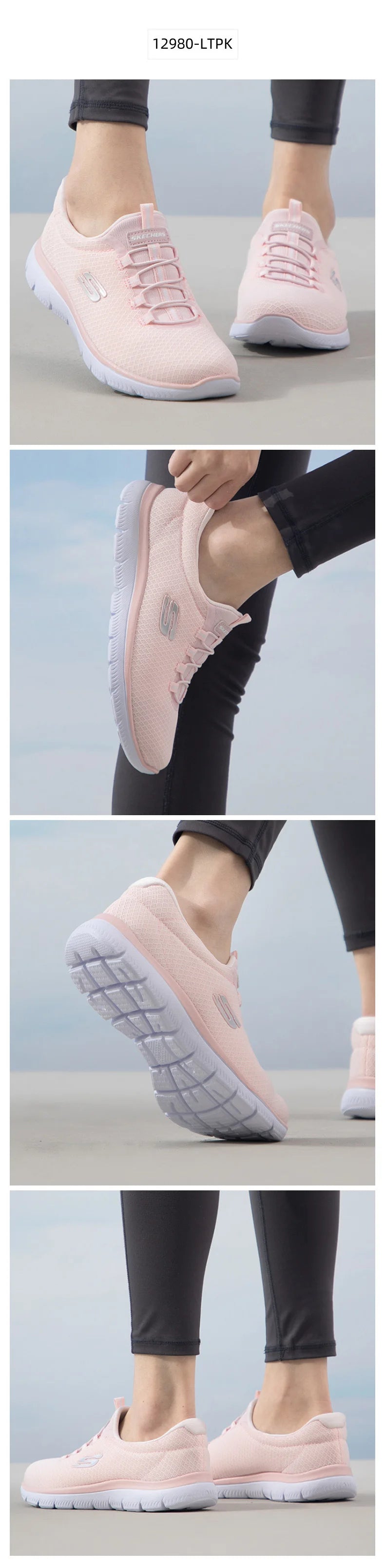 Skechers  2026 Slip On Breathable Mesh Memory Foam Walking Sneakers Lightweight Daily Casual Trainers Multiple Colors 12980-NVHP Pi-Mart