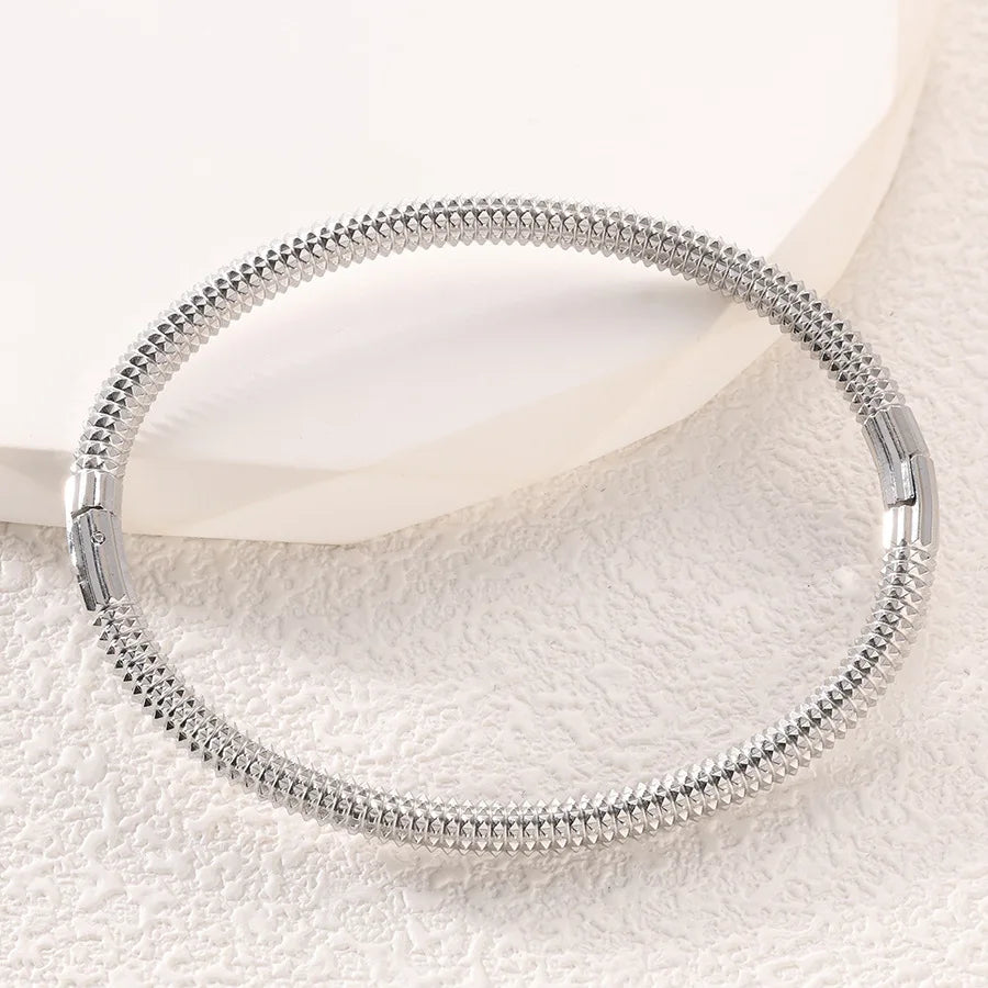 ZAKOL Waterproof Stainless Steel Cuff Bracelet Bangles for Women Smooth Metal Openable Bracelets Jewelry Gift Pi-Mart