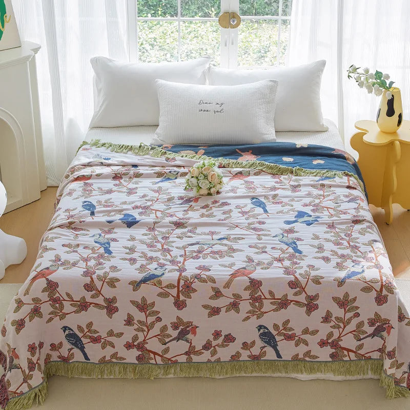 Nordic Throw Blanket For Beds Cotton Double Sided Sofa Cover Sofa Cushion Soft Blanket Leisure Bedspread Four Seasons Thin Quilt Pi-Mart