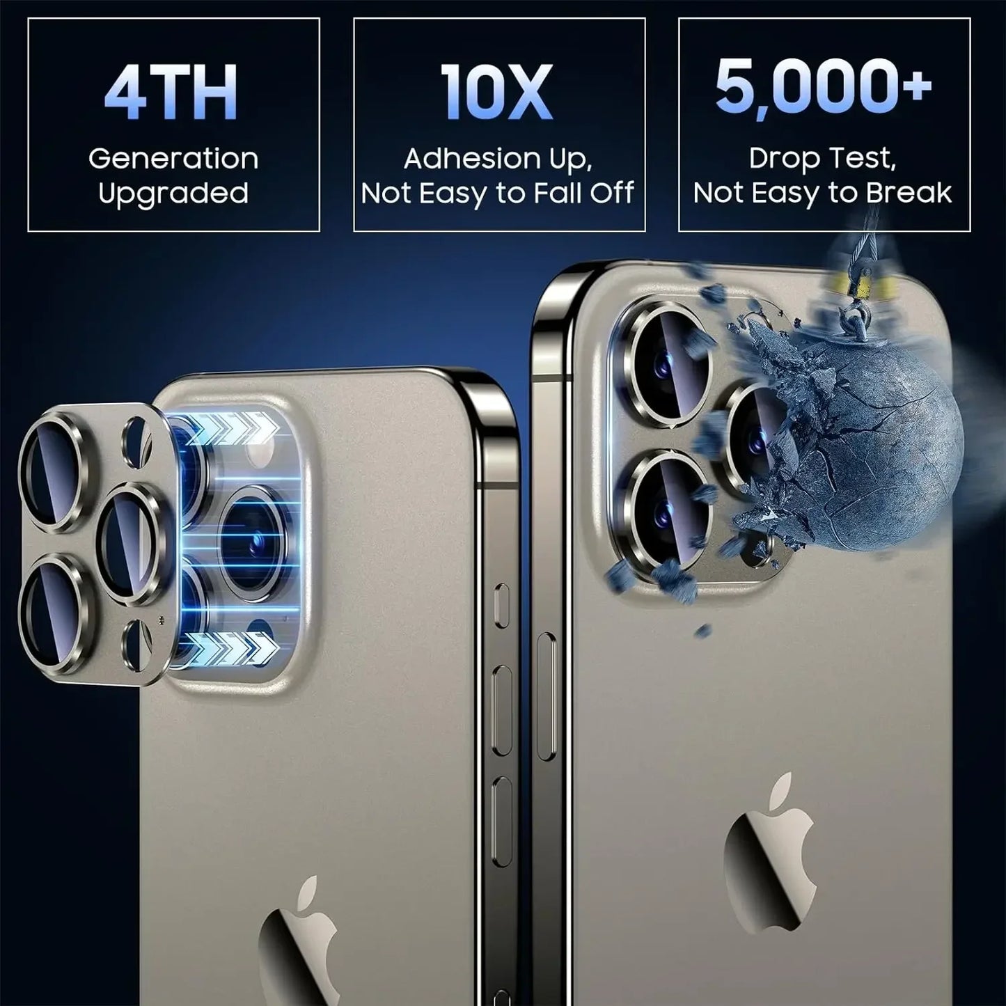 Metal Camera Lens Protector For IPhone 15 16Pro Max Aluminum Alloy Tempered Glass Cover Screen Protector For IPhone 15 16Pro Pi-Mart