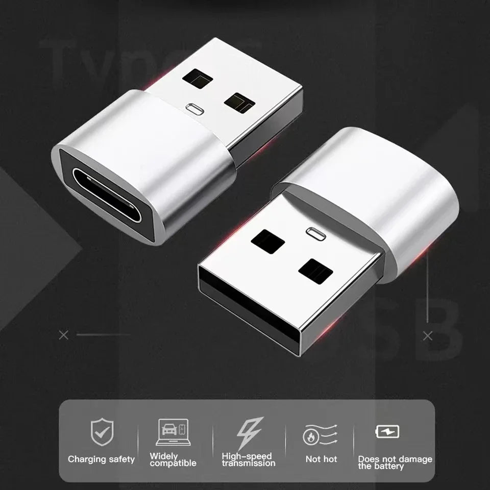 3-Pack USB to USB C Adapter, USB C Female to USB Male Super Fast Charging and OTG Converter Compatible with iPhone 15/14/13/12 P Pi-Mart
