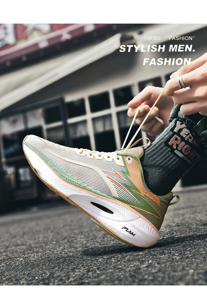 Marathon Sneakers Men Running Shoes Anti-slip Comfortable Racing Carbon Board Training Mesh Tennis Shoes Casual for Women 2026 Pi-Mart