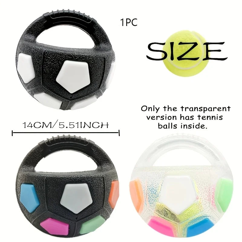 Soccer Ball Pet Vocal Toy, Durable TPR Material, Dog Toy With Carrying Handle, Suitable for Throwing , Interactive Pet Toy Pi-Mart