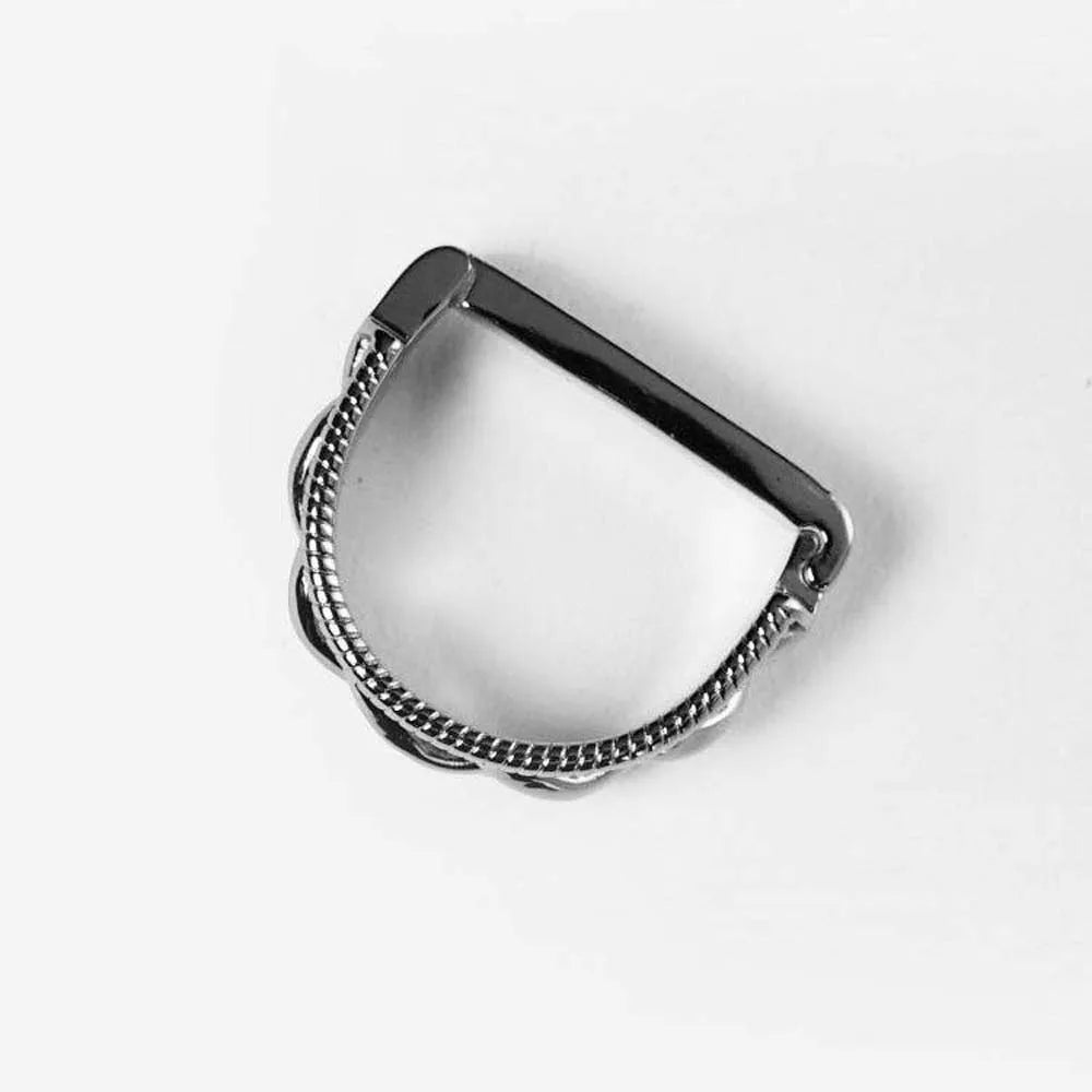 Creative Alloy D-shaped Tie Buckle Cuff Links Shirt Tie Pin Twists Tie Clip Accessories for Suit Mini Tie Knot Fixation Wedding Pi-Mart