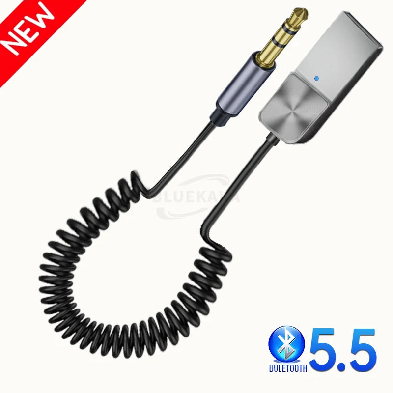 Wireless Bluetooth 5.4 Audio Receiver Dongle USB To 3.5mm Aux Jack Car Audio Handsfree Kit For Car Receiver BT Transmit With Mic Pi-Mart