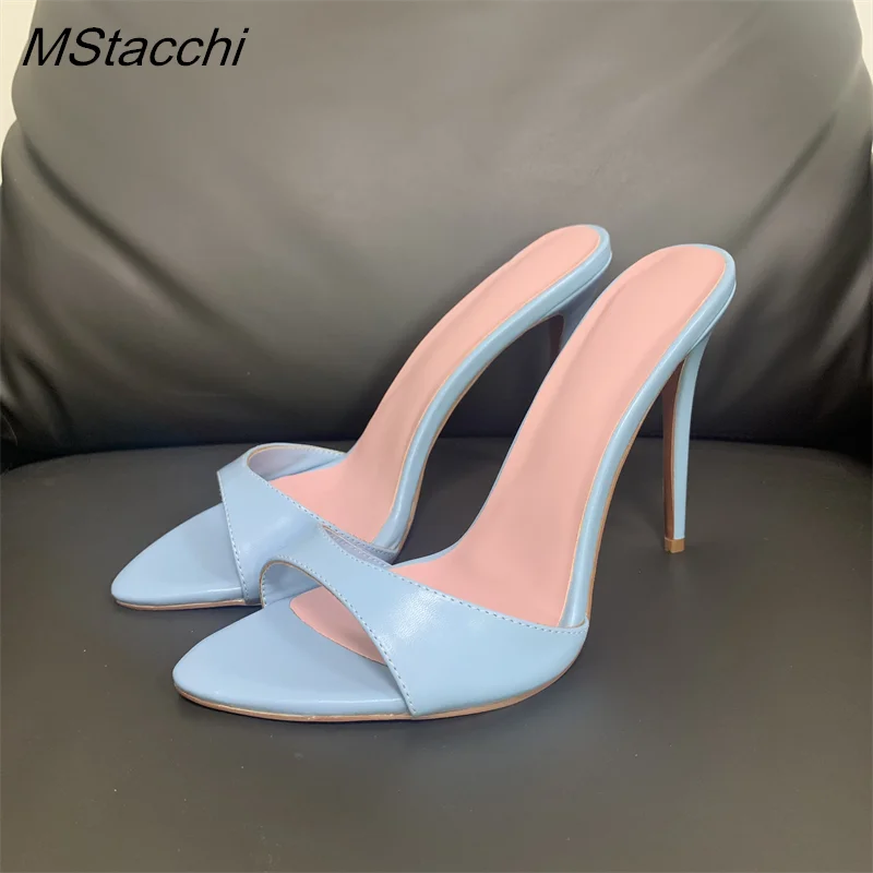 Super-high Heel Slippers Women Shoes Summer Peep Toe Mixed Colors Stiletto Sandals Sexy Party Ladies Shoes Luxury Woman Pumps LadyShow.Store