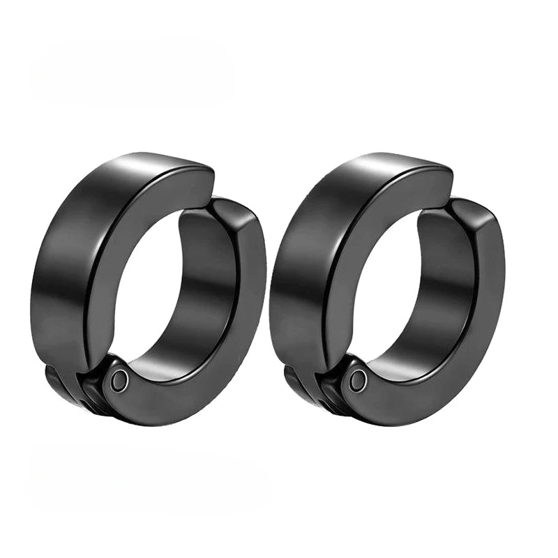 1 Pairs Fake Ear Clip Hoop Earrings for Men and Women Stainless Steel Painless Non Piercing Fake Earrings Jewelry Gifts Pi-Mart