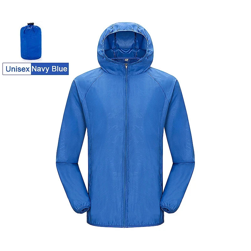 JNLN Men Women Hiking Jacket Unisex Waterproof Quick Dry Camping Windbreaker Outdoor Trekking Climbing Rain Coat Anti UV Clothes LadyShow.Store
