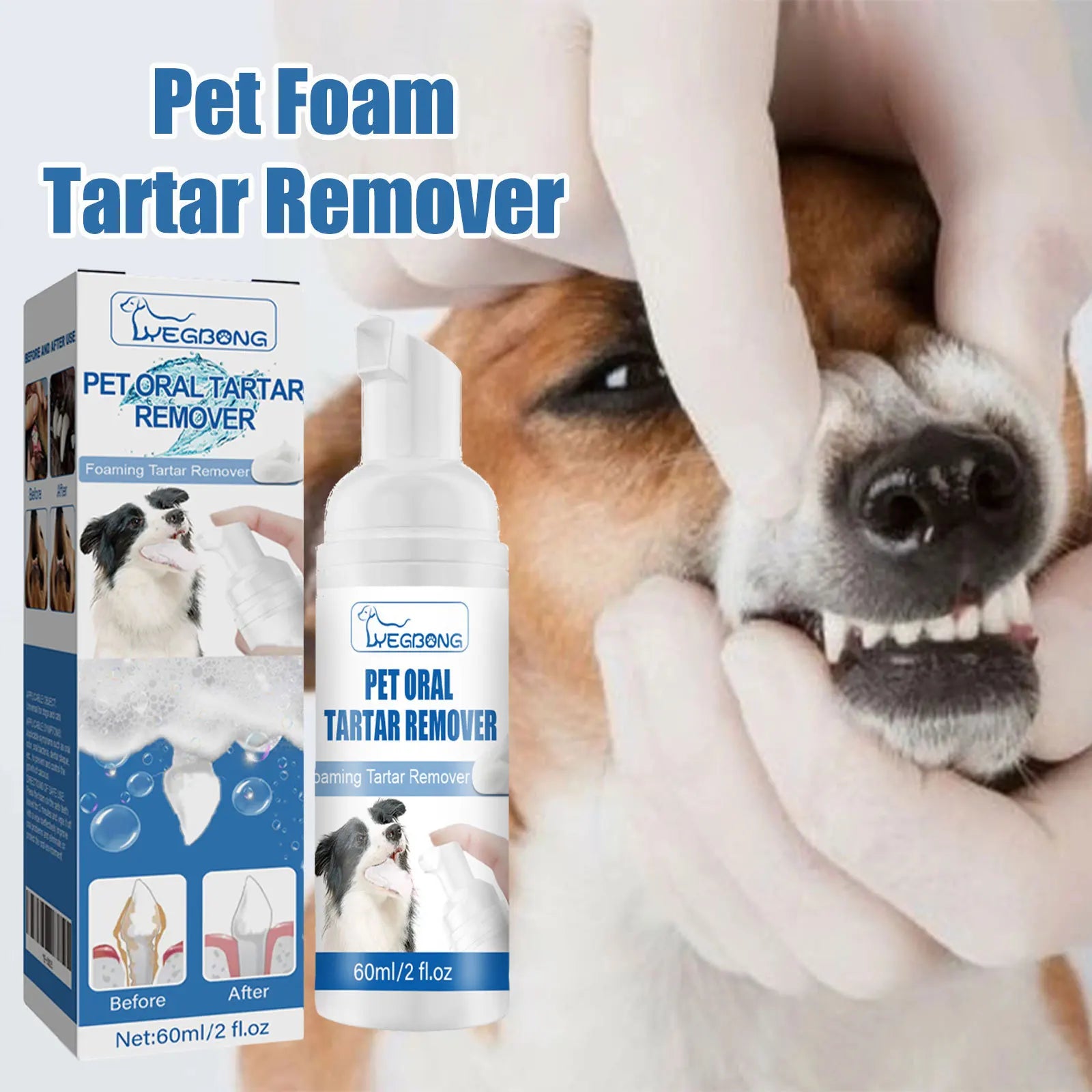 Pet Oral Tartar Remover Spray Deep Clenaing Yellow Teeth Eliminate Bad Breath Fresh Breath Whitening Teeth Pet Oral Foam Cleaner Pi-Mart