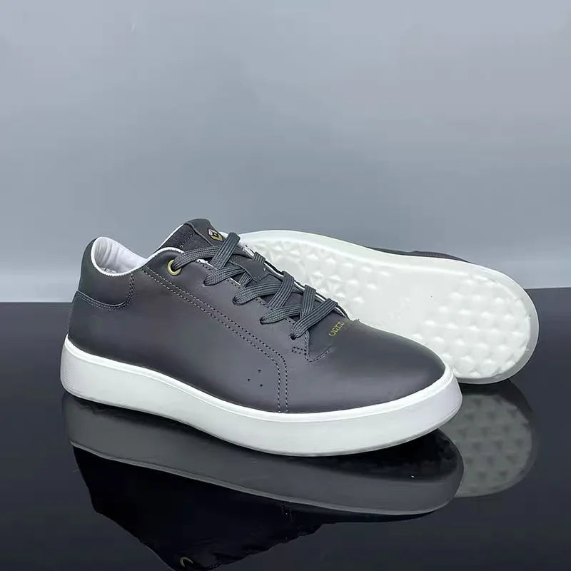 Fashion Genuine Leather Men Sneakers Breathable Comfort Classic Casual Shoes Mens Outdoor Walking Shoes Couple Footwear Pi-Mart