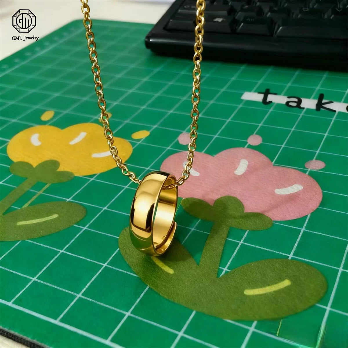 Sand Gold Adjustable Ring Matte Wide Band Openable Fade Resistant Unisex Couple Jewelry Solid Minimalist Gift Pi-Mart