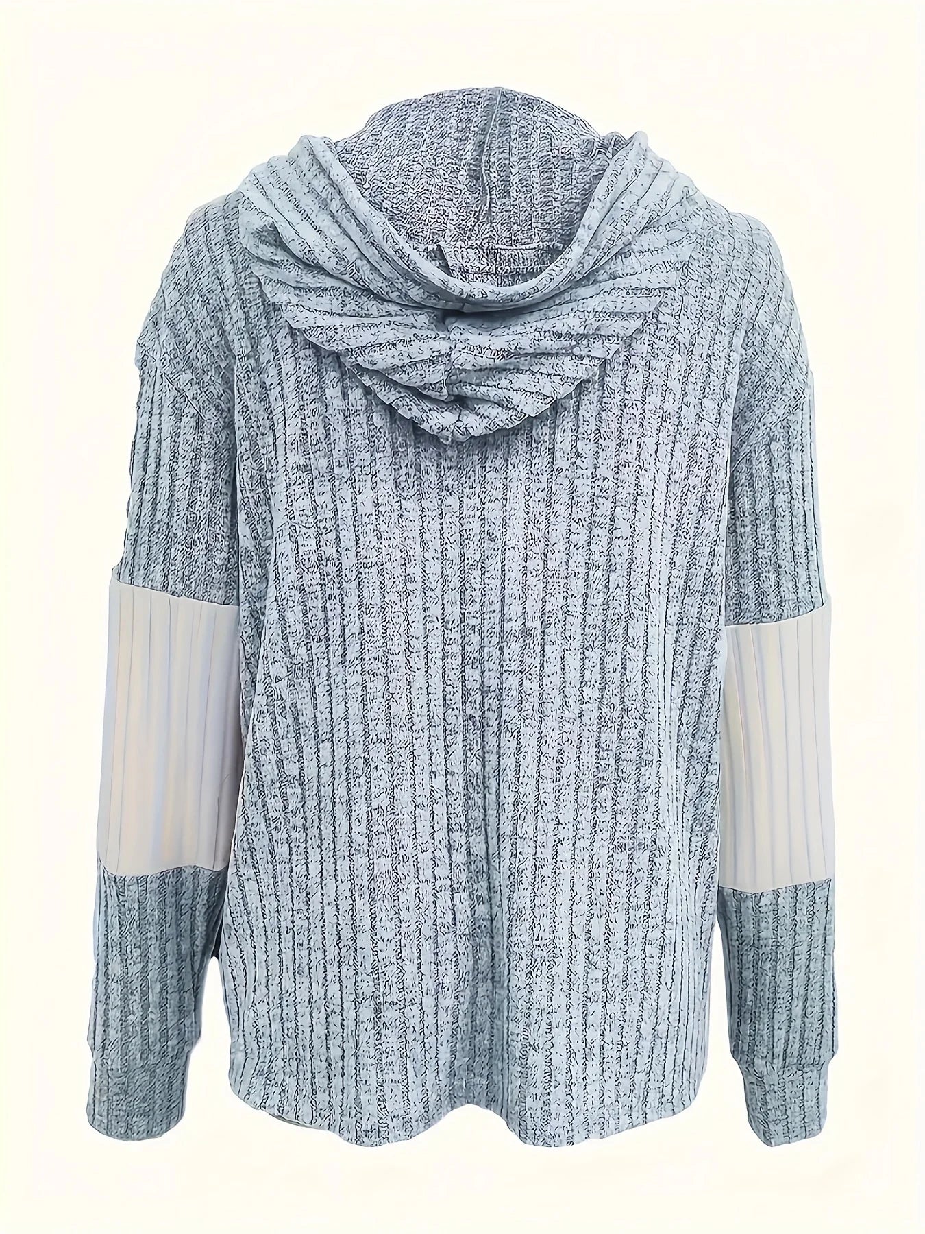 Women's Casual Color Block Hoodie Drawstring Zipper Jacket Streetwear Style with Pockets LadyShow.Store