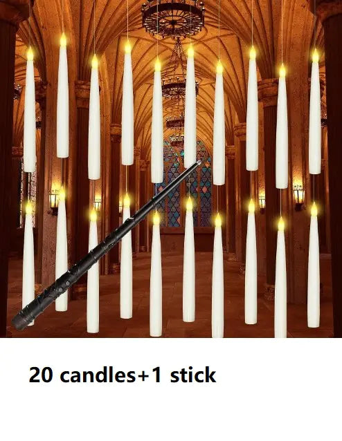 LED Floating Candles With Candle Sticks