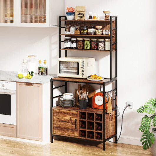 Coffee Bar Cabinet with Classified Storage and Wine Bottle Holders LuxuryLifeWay Online Store