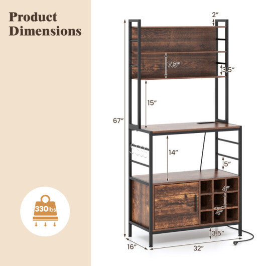 Coffee Bar Cabinet with Classified Storage and Wine Bottle Holders LuxuryLifeWay Online Store