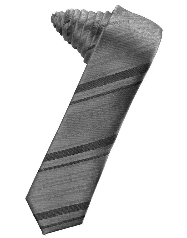 Striped Satin Skinny Necktie Self Tie LuxuryLifeWay Online Store