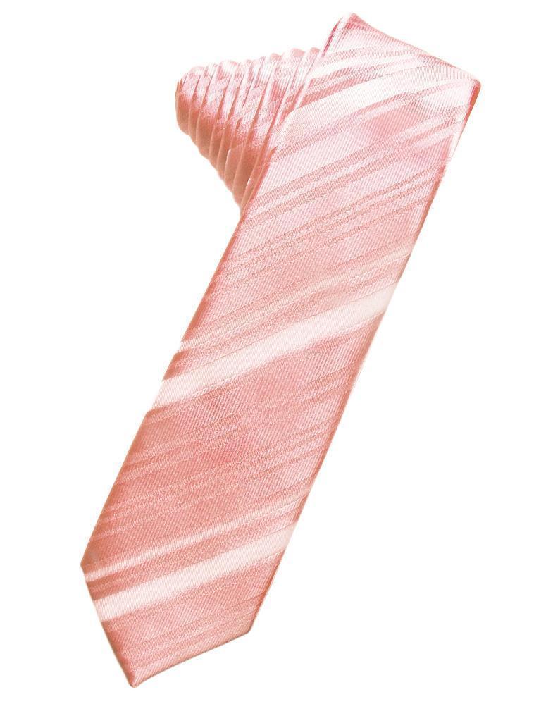 Striped Satin Skinny Necktie Self Tie LuxuryLifeWay Online Store