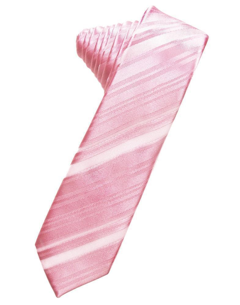 Striped Satin Skinny Necktie Self Tie LuxuryLifeWay Online Store