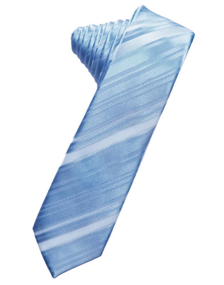 Striped Satin Skinny Necktie Self Tie LuxuryLifeWay Online Store