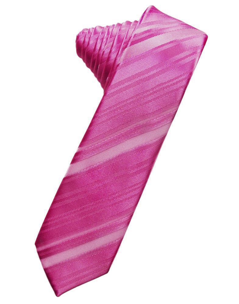 Striped Satin Skinny Necktie Self Tie LuxuryLifeWay Online Store
