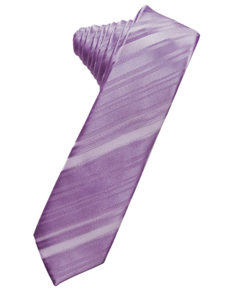 Striped Satin Skinny Necktie Self Tie LuxuryLifeWay Online Store