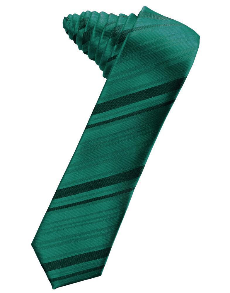 Striped Satin Skinny Necktie Self Tie LuxuryLifeWay Online Store