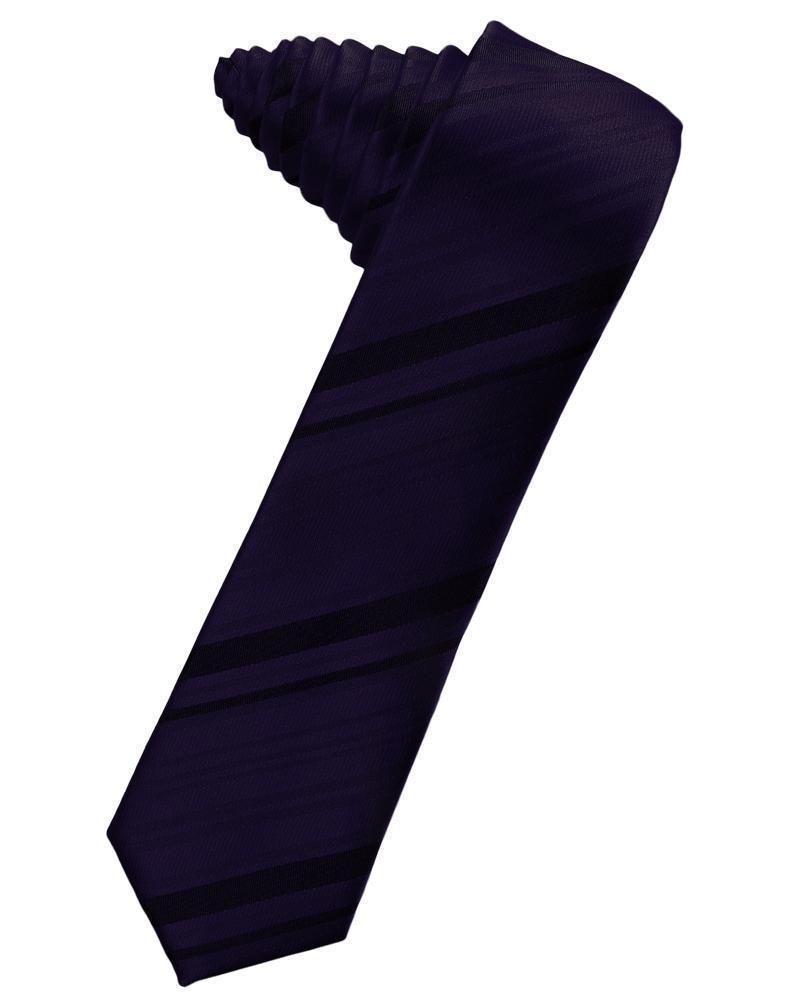 Striped Satin Skinny Necktie Self Tie LuxuryLifeWay Online Store