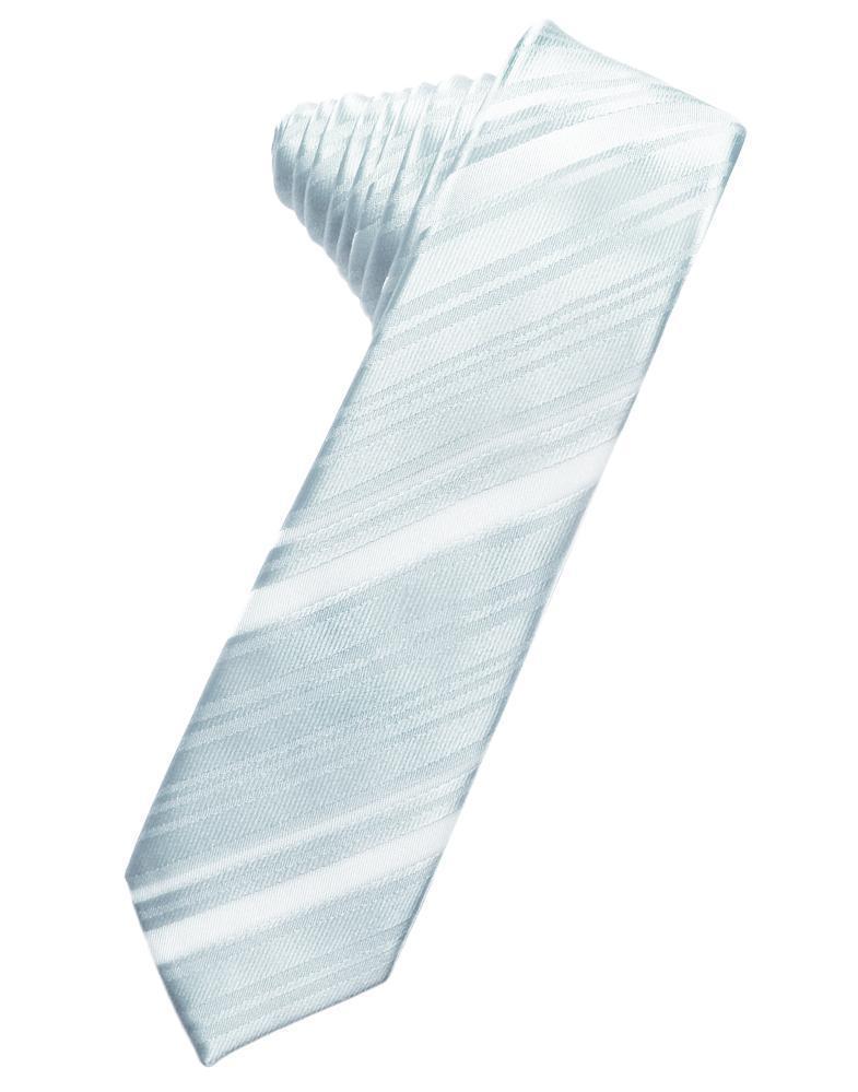 Striped Satin Skinny Necktie Self Tie LuxuryLifeWay Online Store