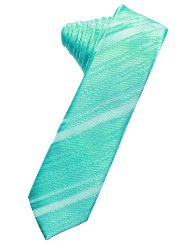 Striped Satin Skinny Necktie Self Tie LuxuryLifeWay Online Store