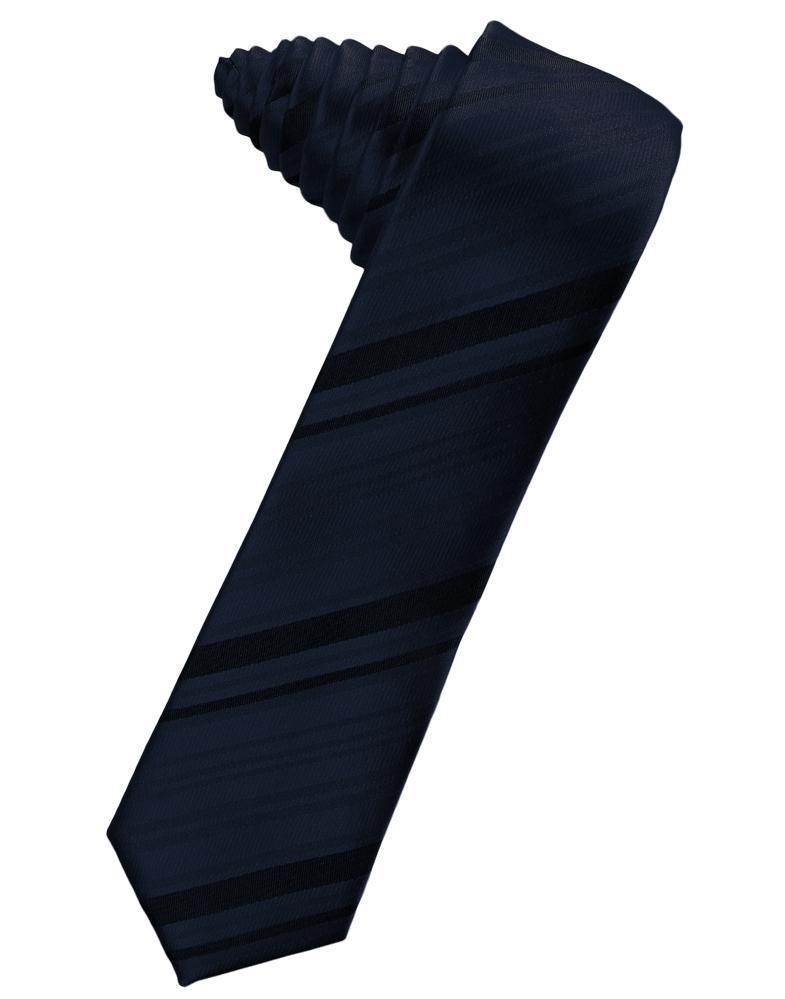 Striped Satin Skinny Necktie Self Tie LuxuryLifeWay Online Store